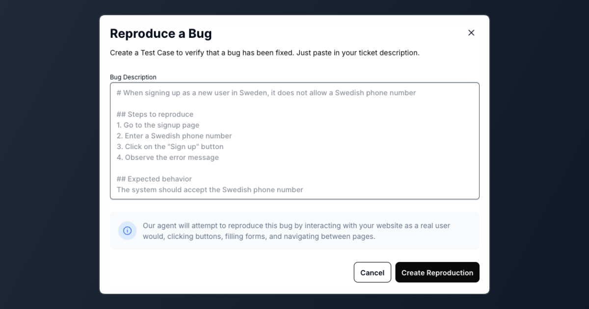 Bug Reproduction Made Effortless